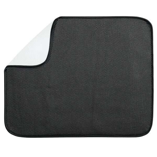 InterDesign iDry Mini Solid Kitchen Mat, Black/White