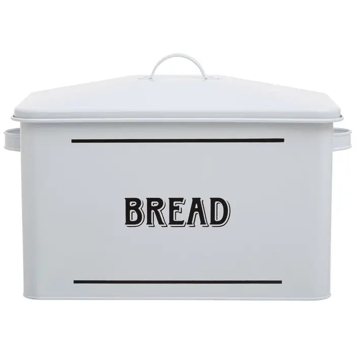 Grocer White Metal Bread Bin