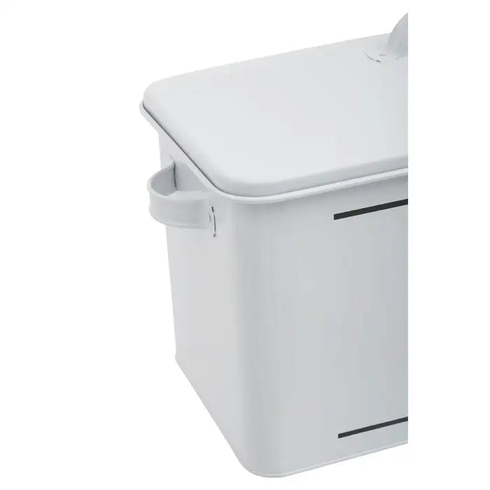 Grocer White Metal Bread Bin