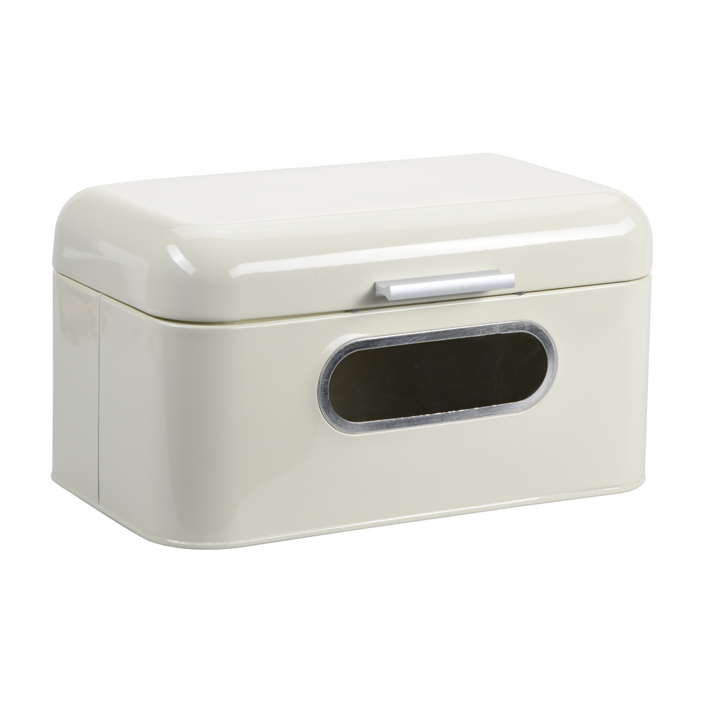 Bread Bin With Window, Stainless Steel - Various Colours