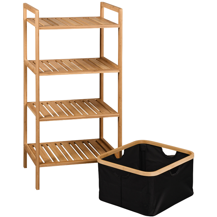 Bamboo Shelf With Basket