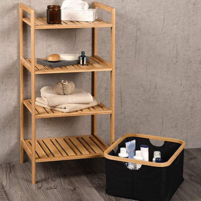 Bamboo Shelf With Basket