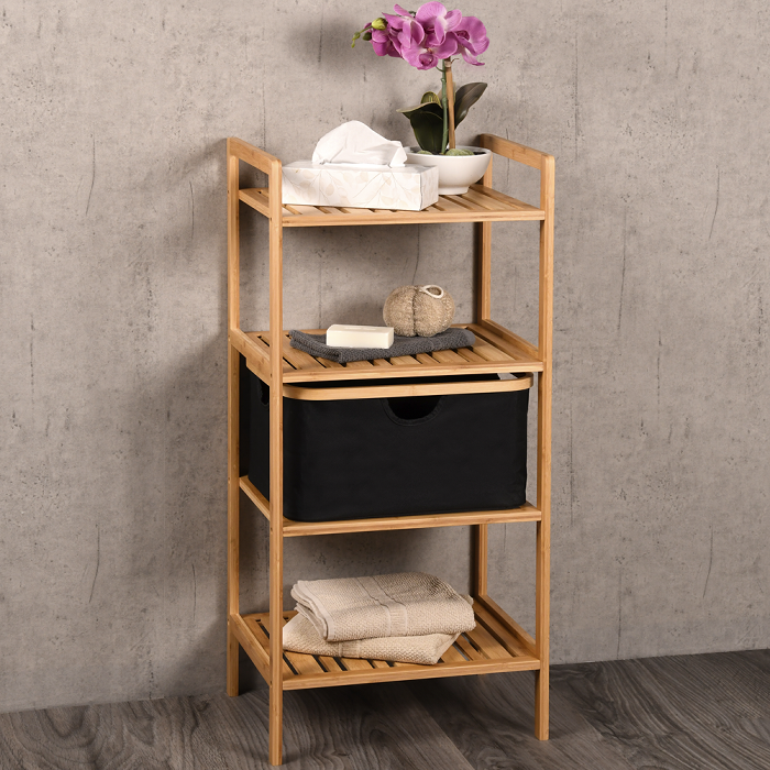 Bamboo Shelf With Basket