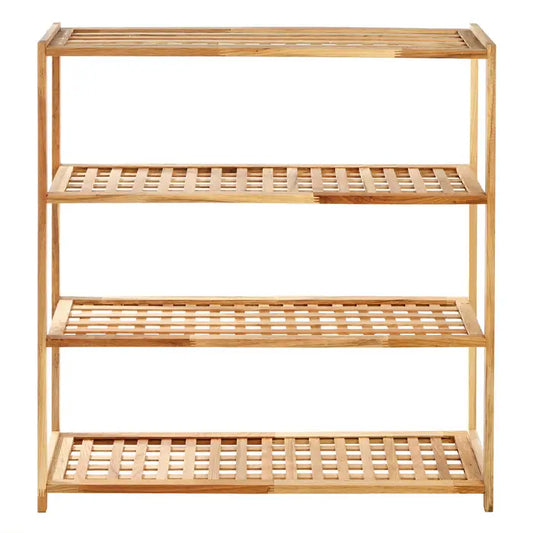 4 Tier Walnut Wood Shoe Rack