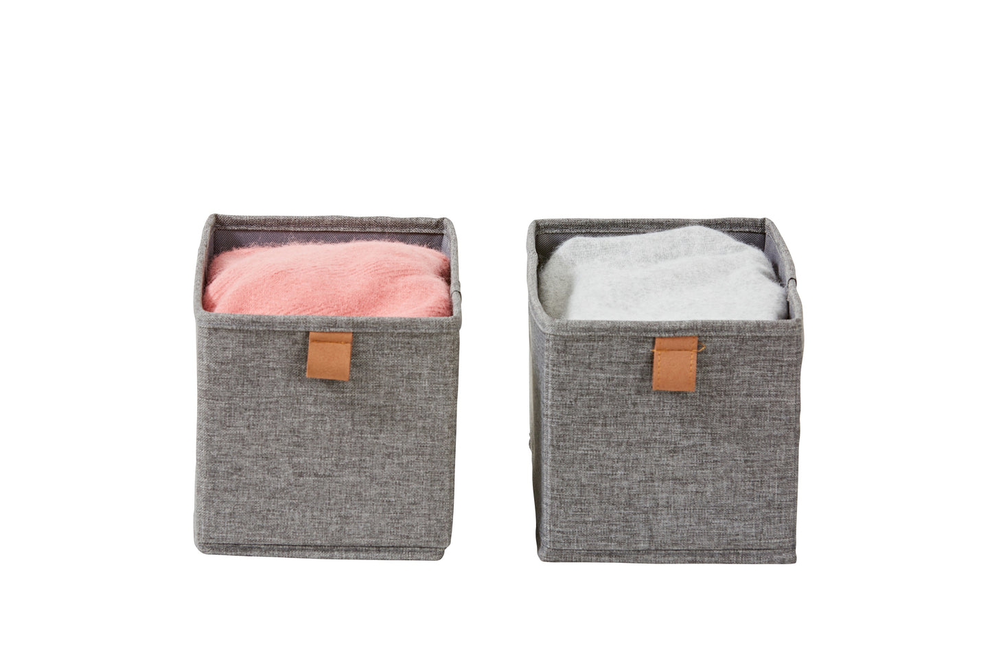 Premium Fabric Wardrobe Organiser - Set of Two Small Boxes - Grey