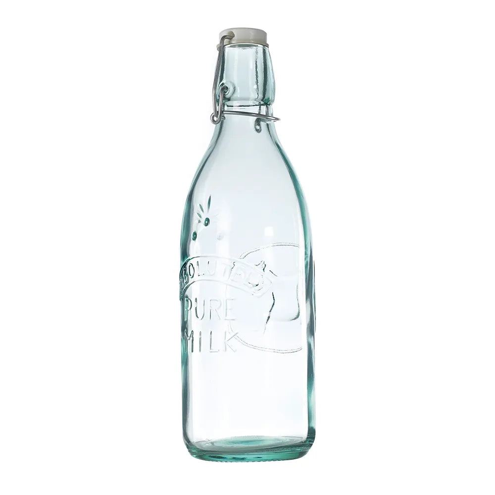 Glass Latte Milk Bottle, 1L