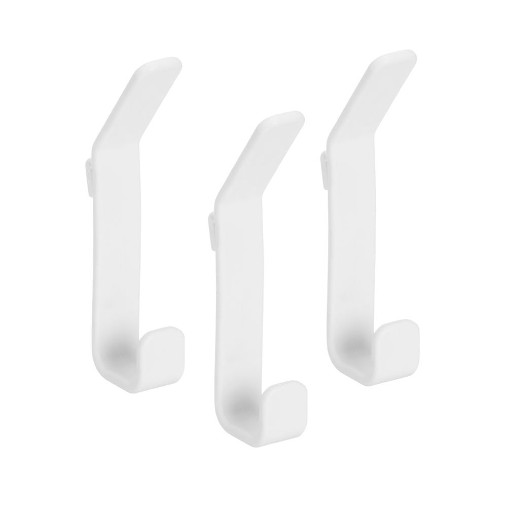 Storage Track Double Hook White- Pack of 3