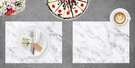 Placemat 40x30cm White Marble