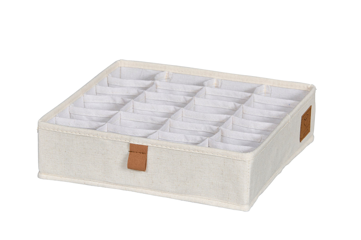 Fabric Wardrobe Organiser With 24 Compartments - Cream