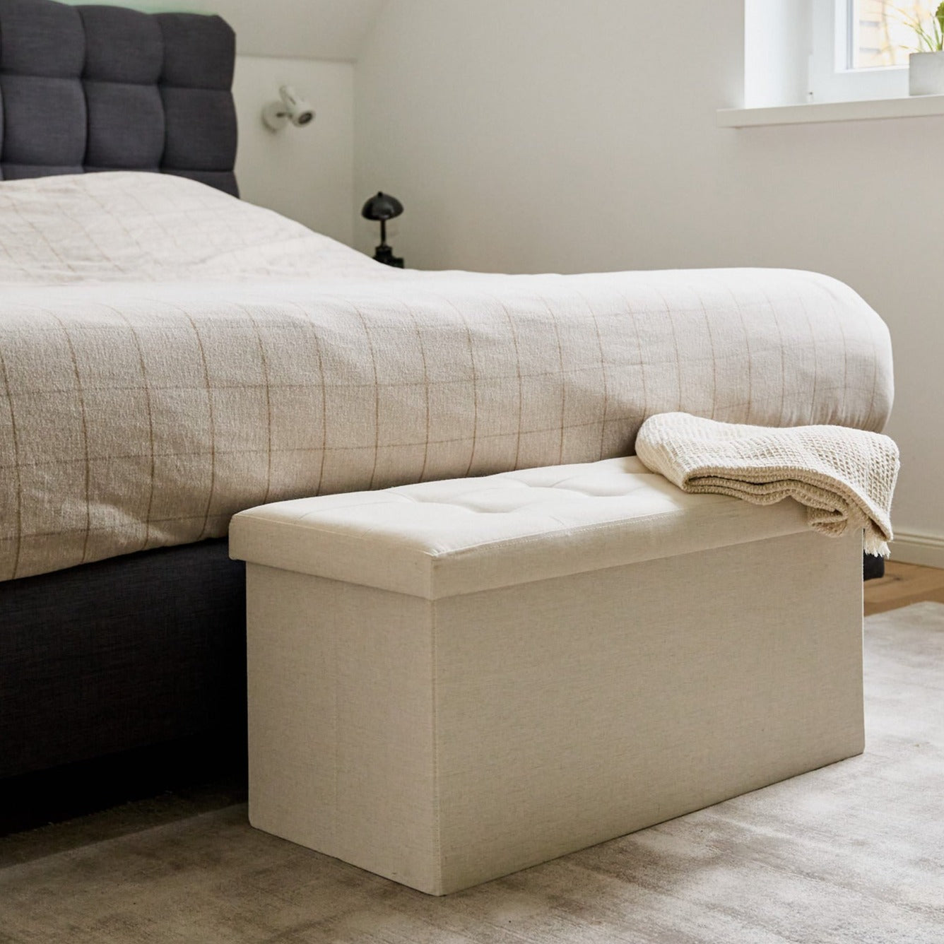 Premium Storage Bench - Beige