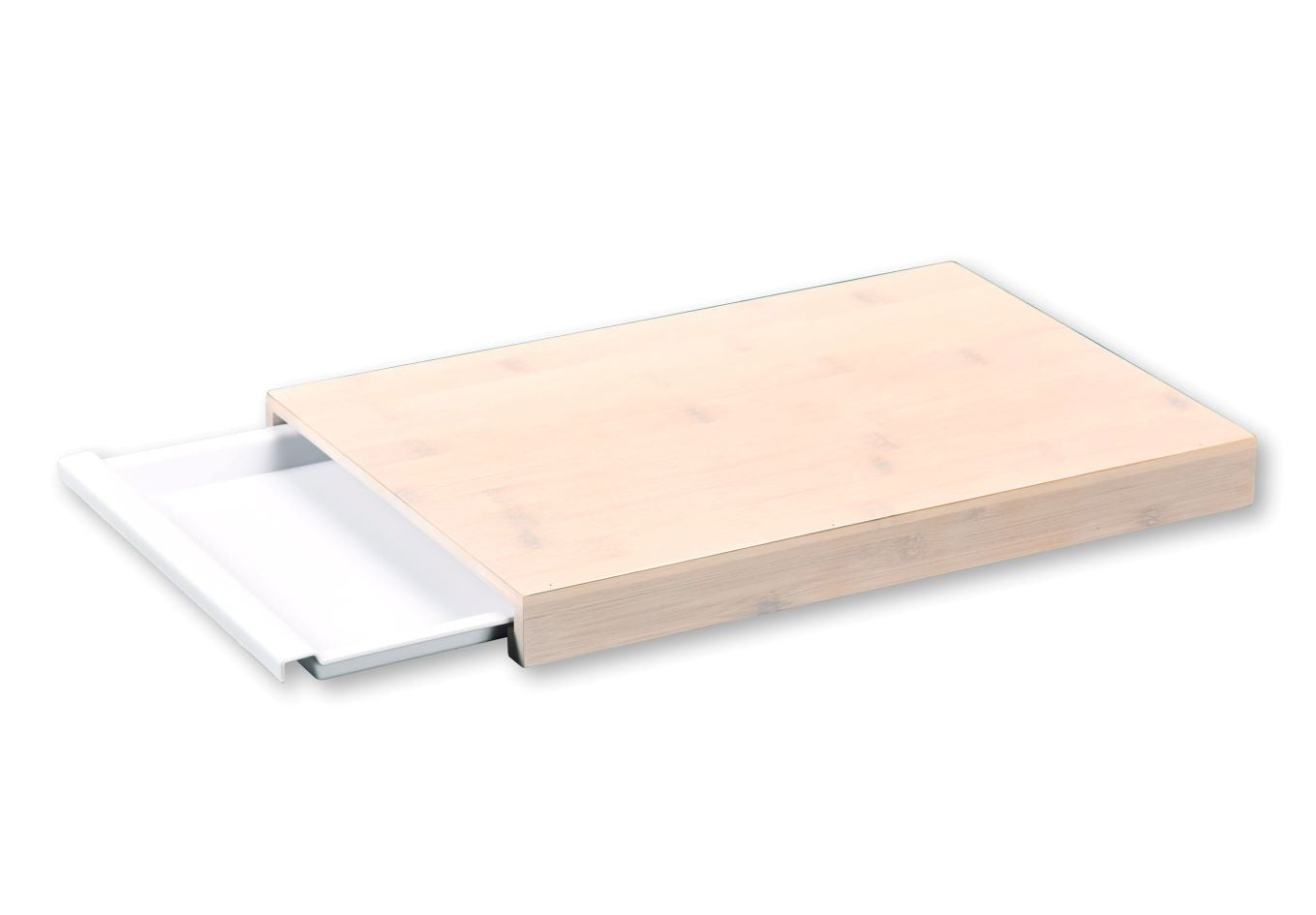 Chopping Board With Tray - White Bamboo