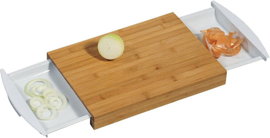 Bamboo Cutting Board with 2 trays