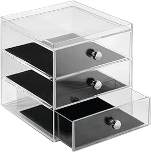 Clarity Jewellery Organiser with 3 Drawers