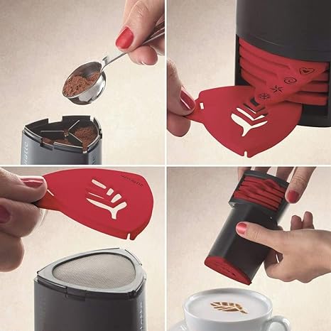 Aerolatte Cappuccino Artist Stencil, Black/Red