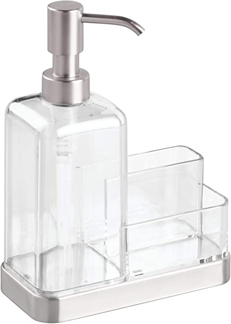 Forma Soap & Sponge Caddy - Stainless Steel/Clear