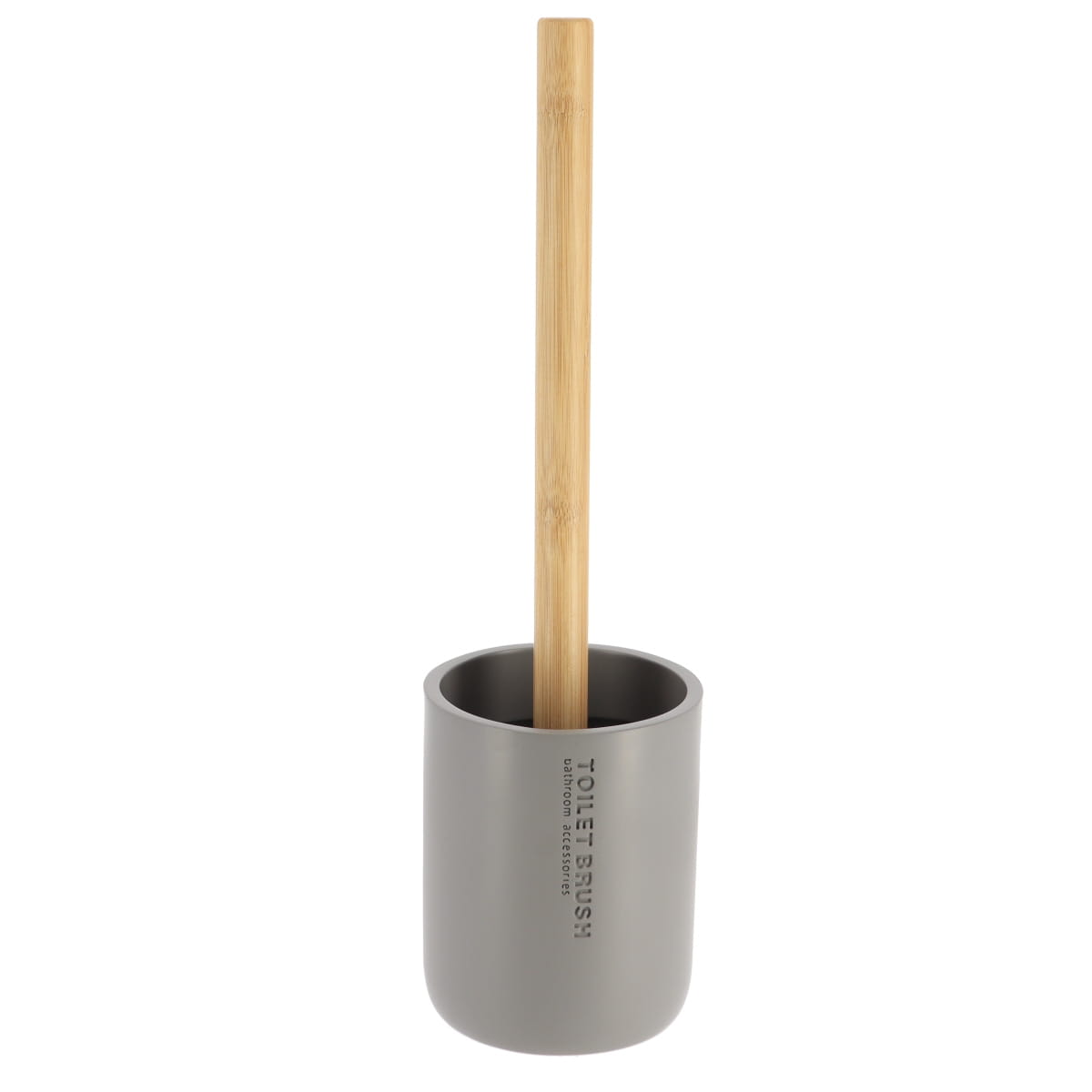 Polyresin Toilet Brush - Grey/Bamboo