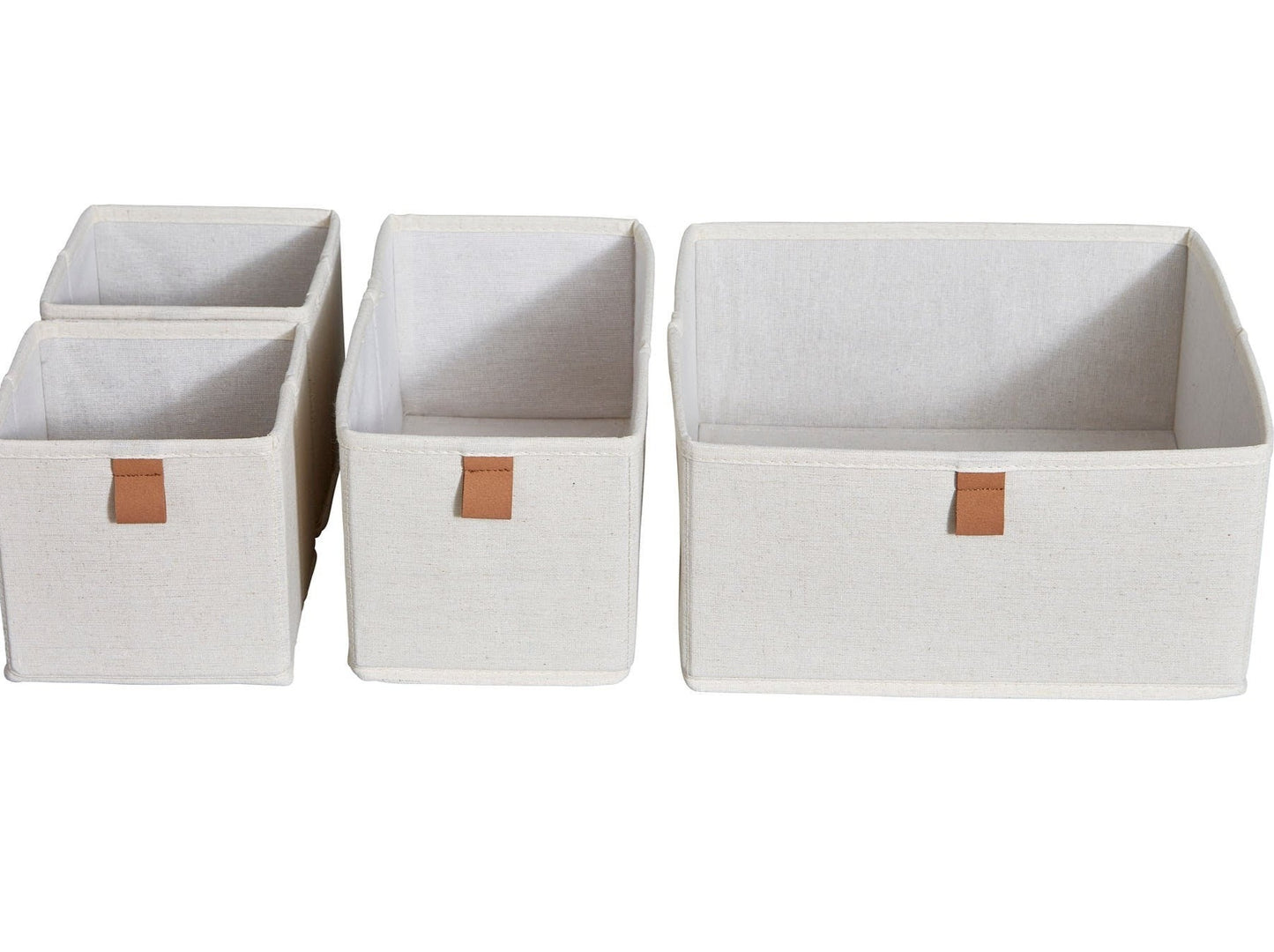 Storage Boxes - Set of 4 - Cream