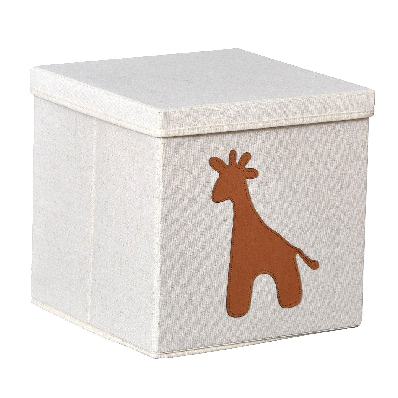 Storage Box With Lid - White With Giraffe