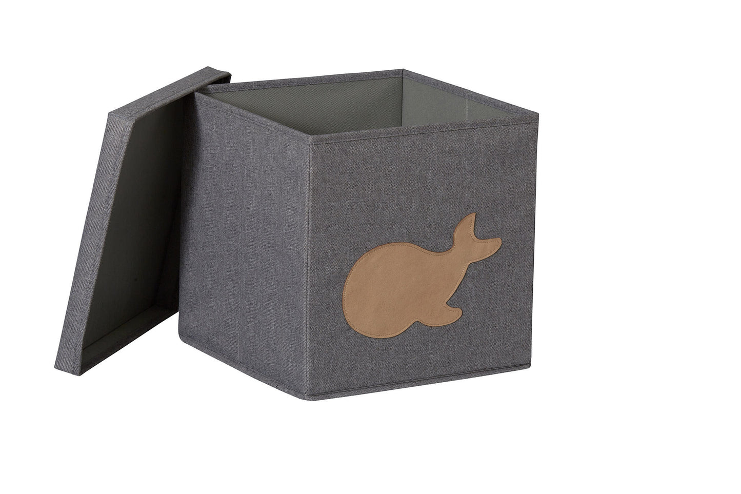 Storage Box With Lid - Grey With Whale