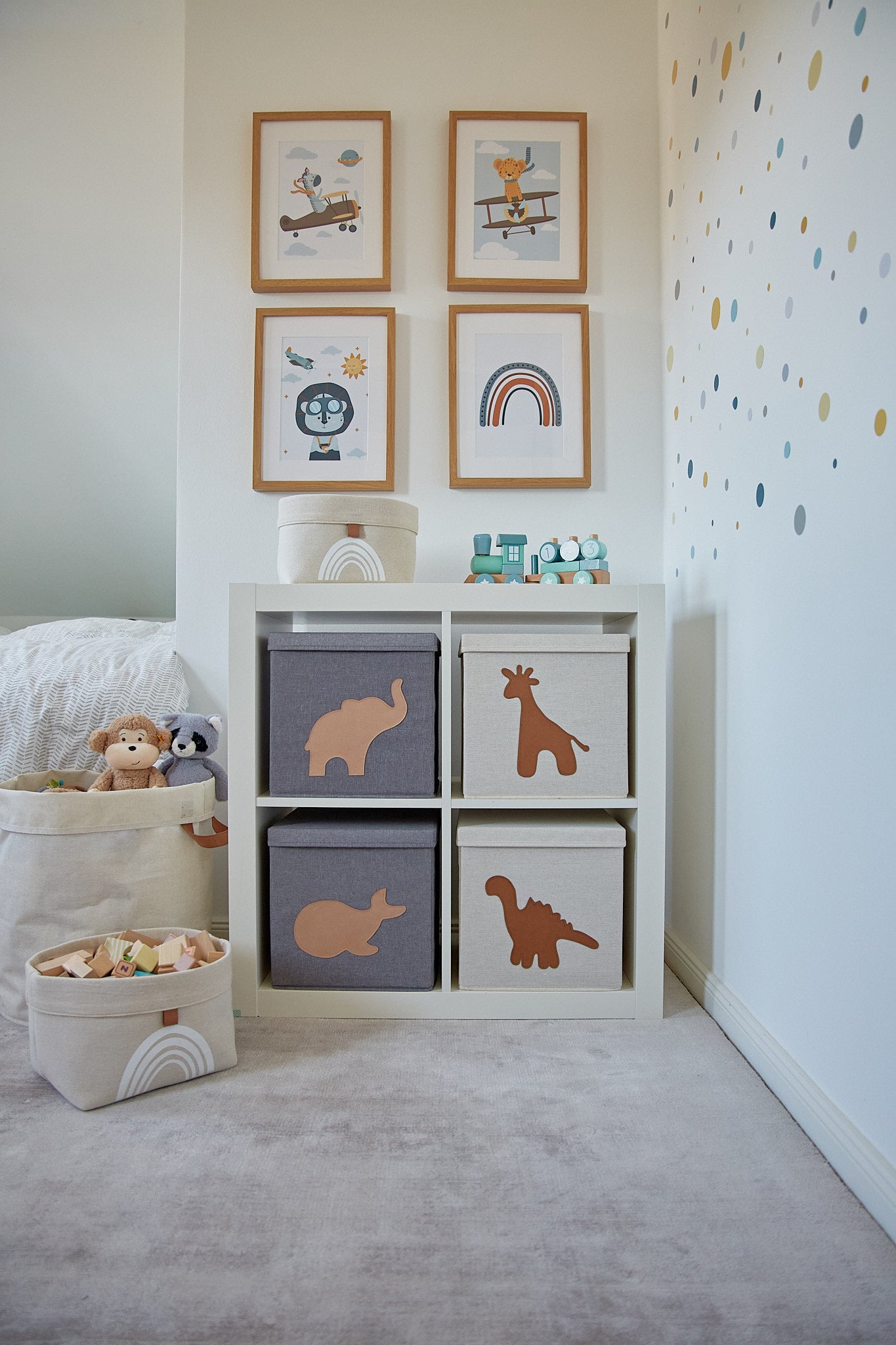 Storage Box With Lid - Grey With Whale