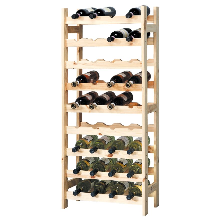 Wine 9 Shelf - Pine Wood- 36 Bottles