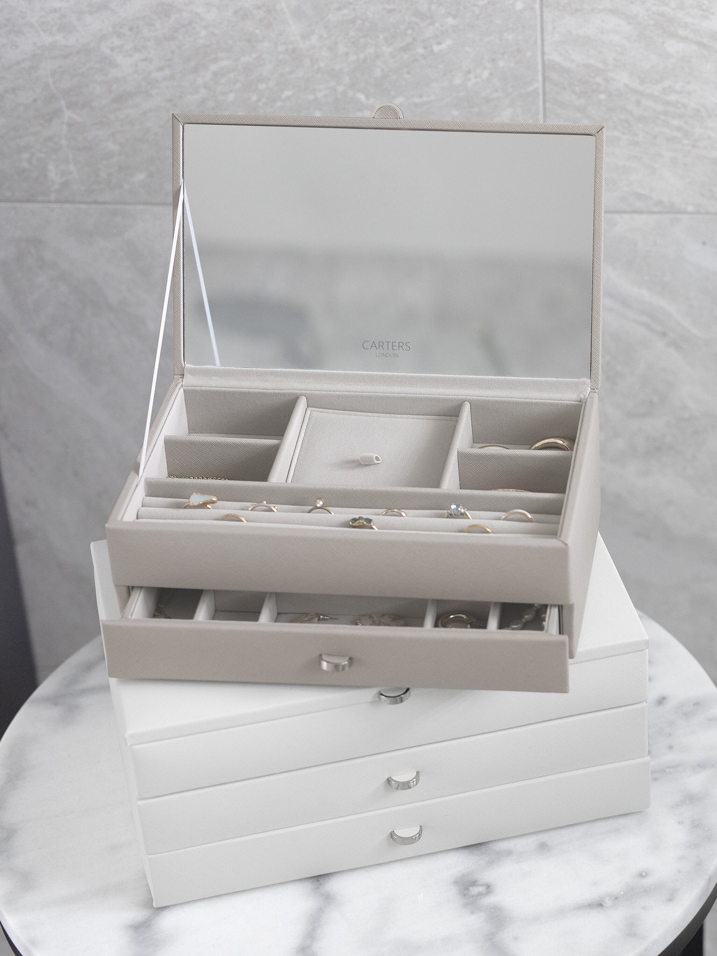 Carters Medium Taupe Jewellery Box