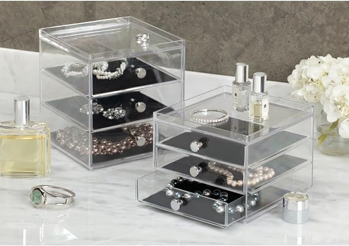 Clarity Jewellery Organiser with 3 Drawers