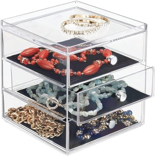 Clarity Jewellery Organiser with 3 Drawers