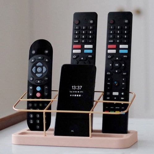 Remote Control Holder - Blush Pink & Gold