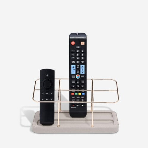 Remote Control Holder - Taupe & Gold