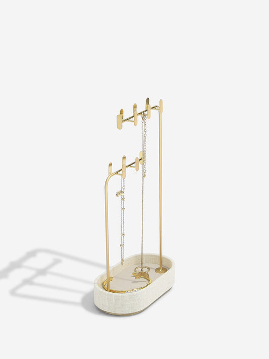 Oatmeal & Linen Multi-Hook Jewellery Stand