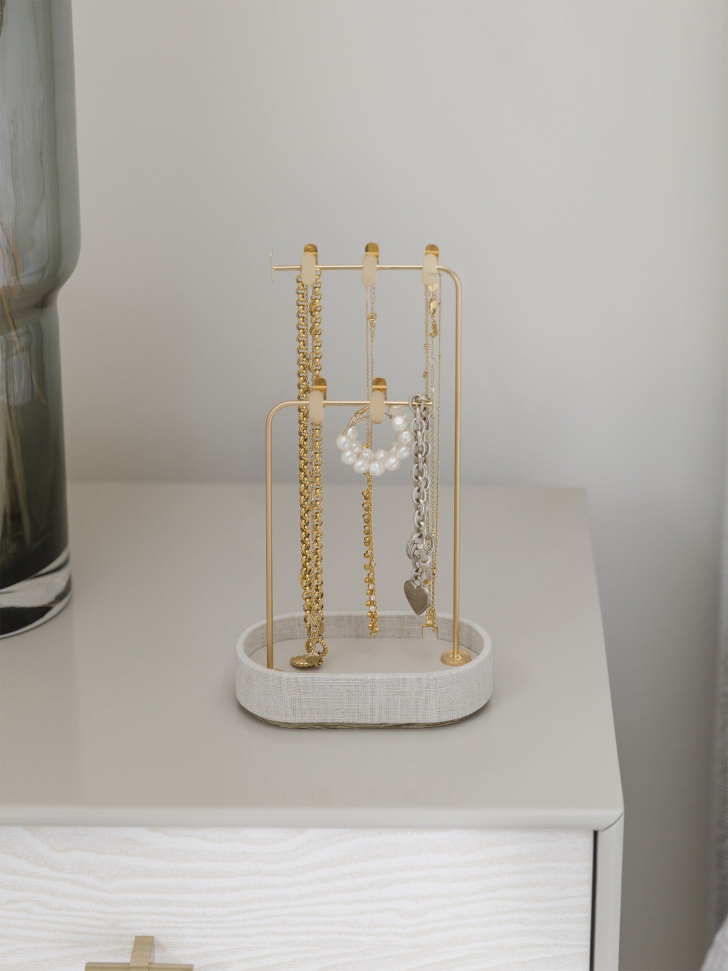 Oatmeal & Linen Multi-Hook Jewellery Stand