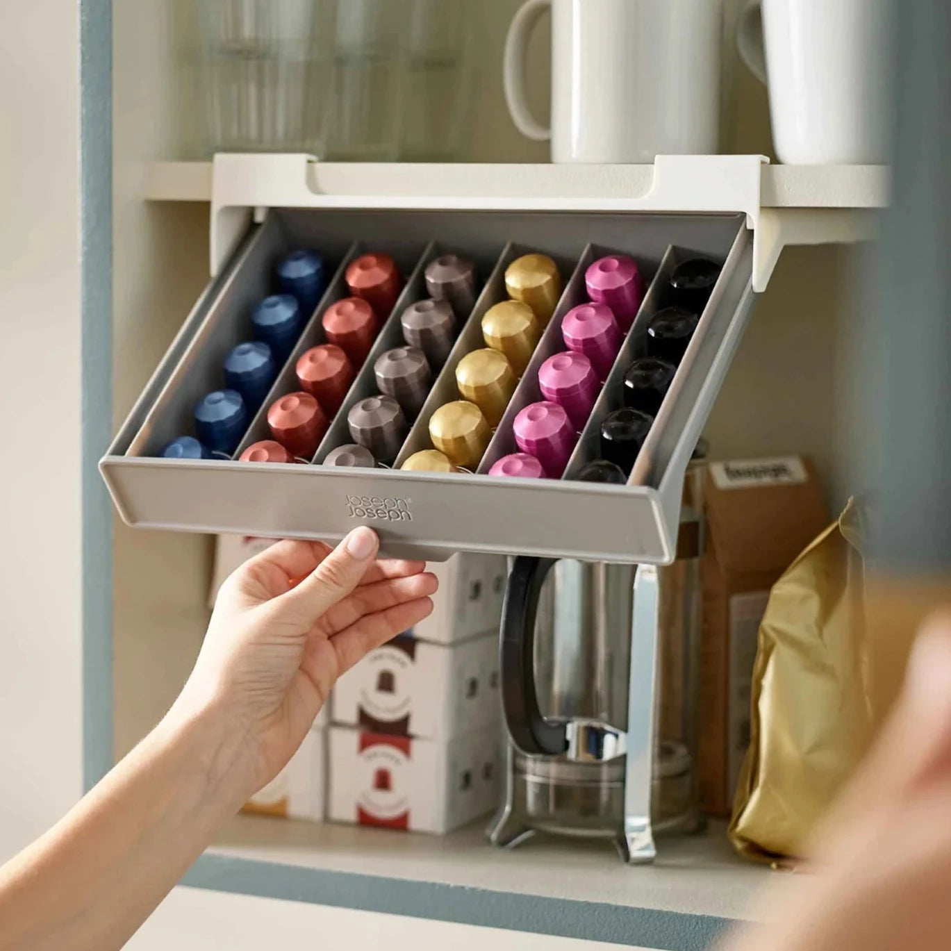 Grey Under-shelf Coffee Pod Drawer