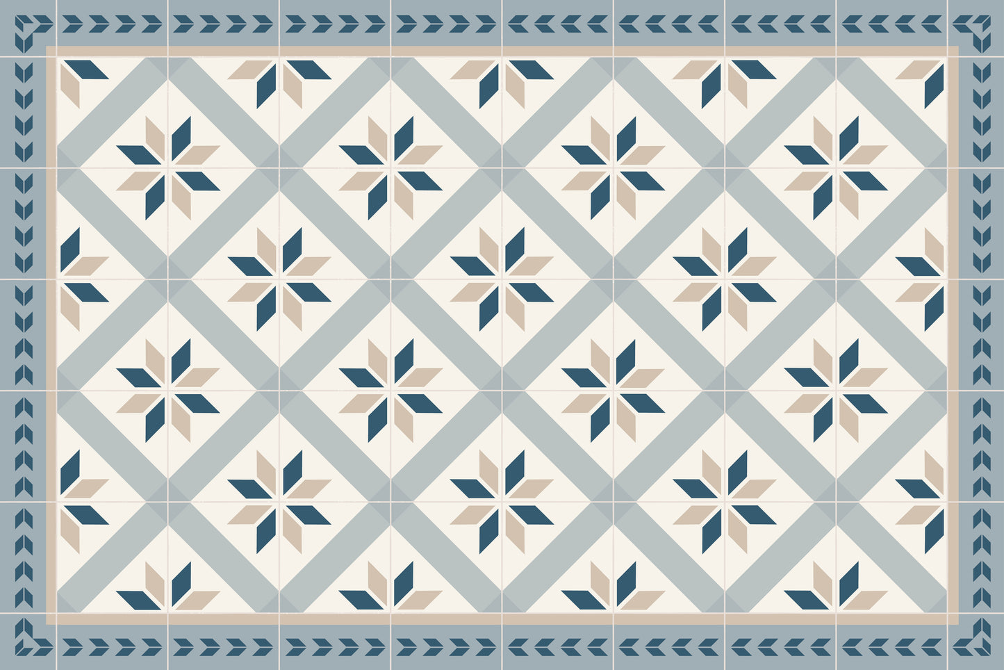 Floor Mat Tile Blue/Grey - Various Sizes