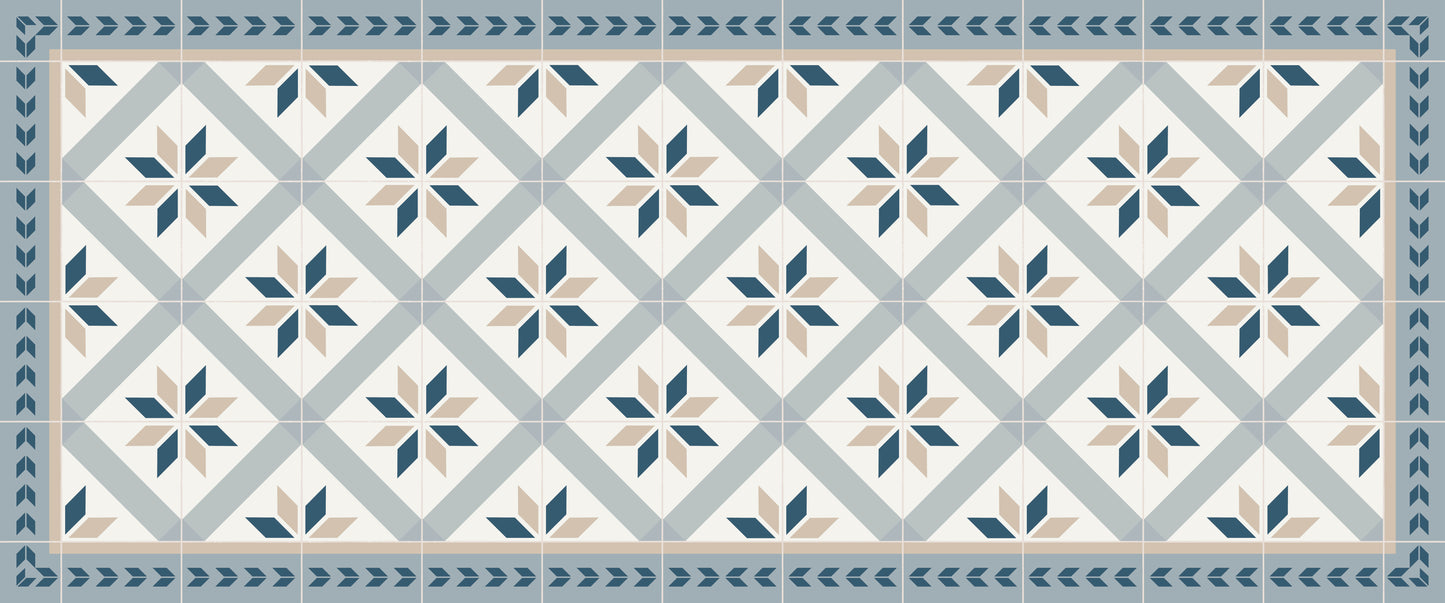 Floor Mat Tile Blue/Grey - Various Sizes