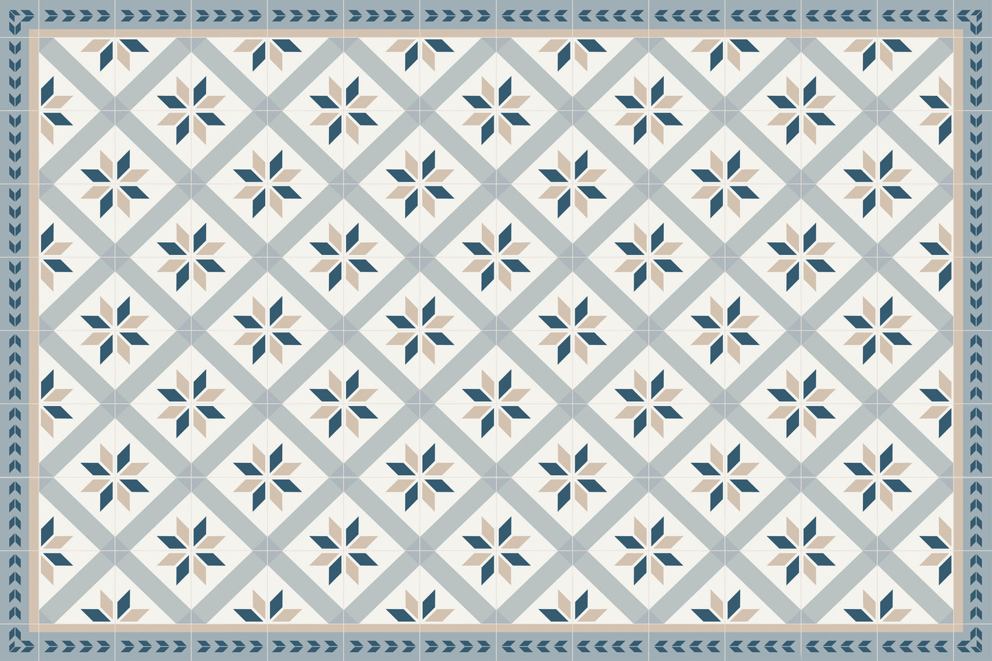 Floor Mat Tile Blue/Grey - Various Sizes