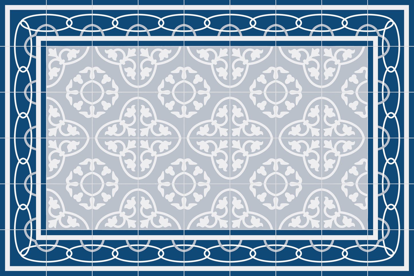 Floor Mat - Tile Blue - Various Sizes