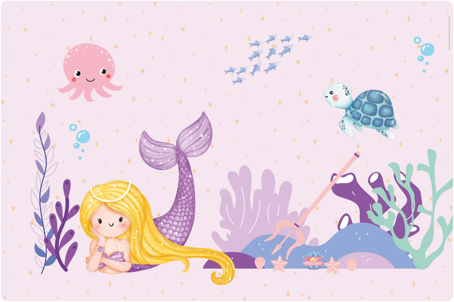 Kids Desk Mat 60cm x 40cm - Mermaid