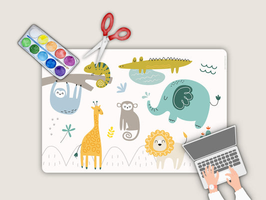 Kids Desk Mat 60cm x 40cm - Jungle Animals