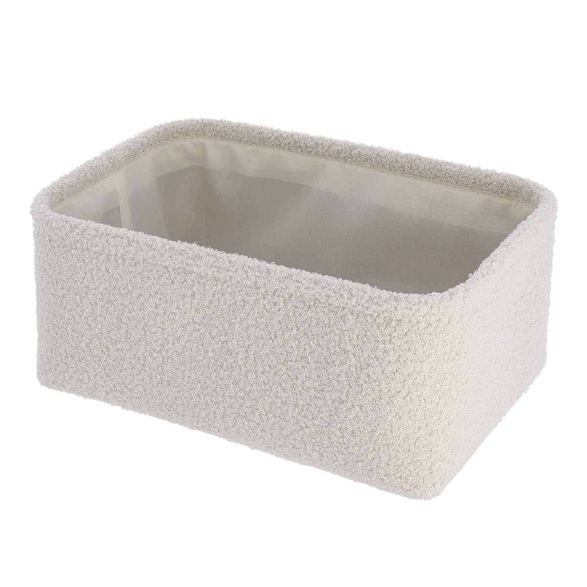 Rectangular Teddy Flush Baskets - Cream - Set Of 3 - Various Sizes