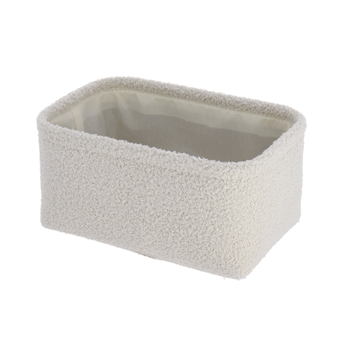 Rectangular Teddy Flush Baskets - Cream - Set Of 3 - Various Sizes