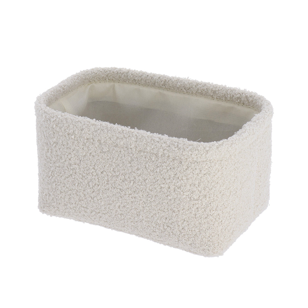 Rectangular Teddy Flush Baskets - Cream - Set Of 3 - Various Sizes