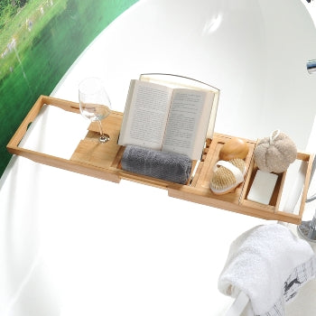 Bath Bridge With Book Stand - Bamboo