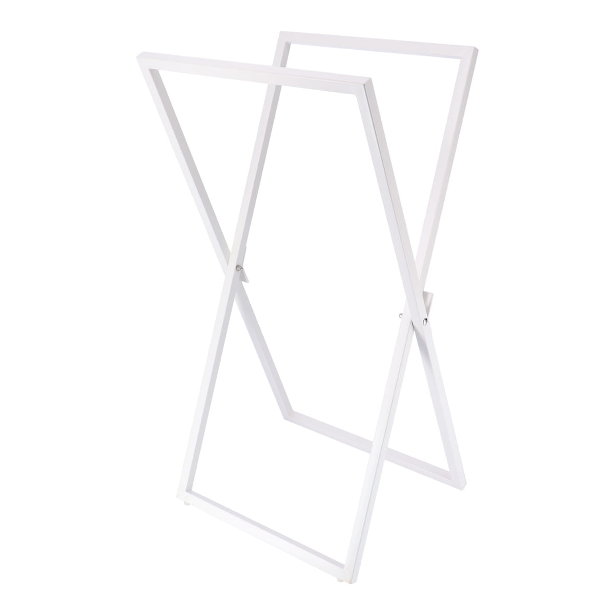 Metal Towel Rack - Square Foldable Structure - White