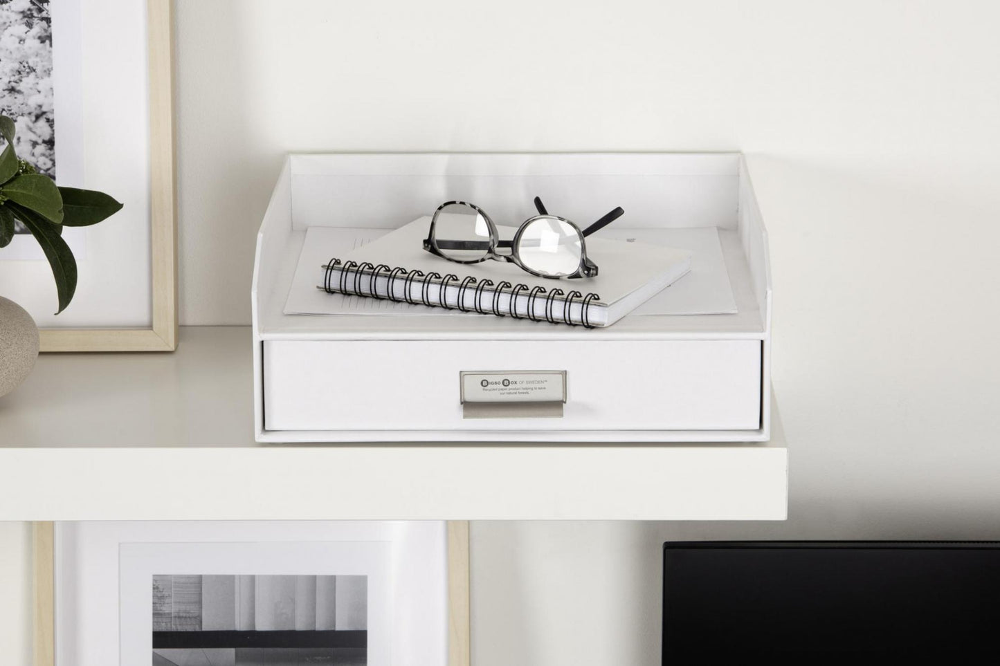 Walter- Letter Tray With Drawer - White