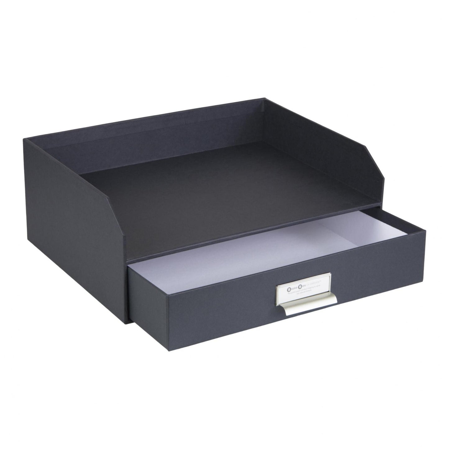 WALTER- Lettertray With Drawer-Dark Grey