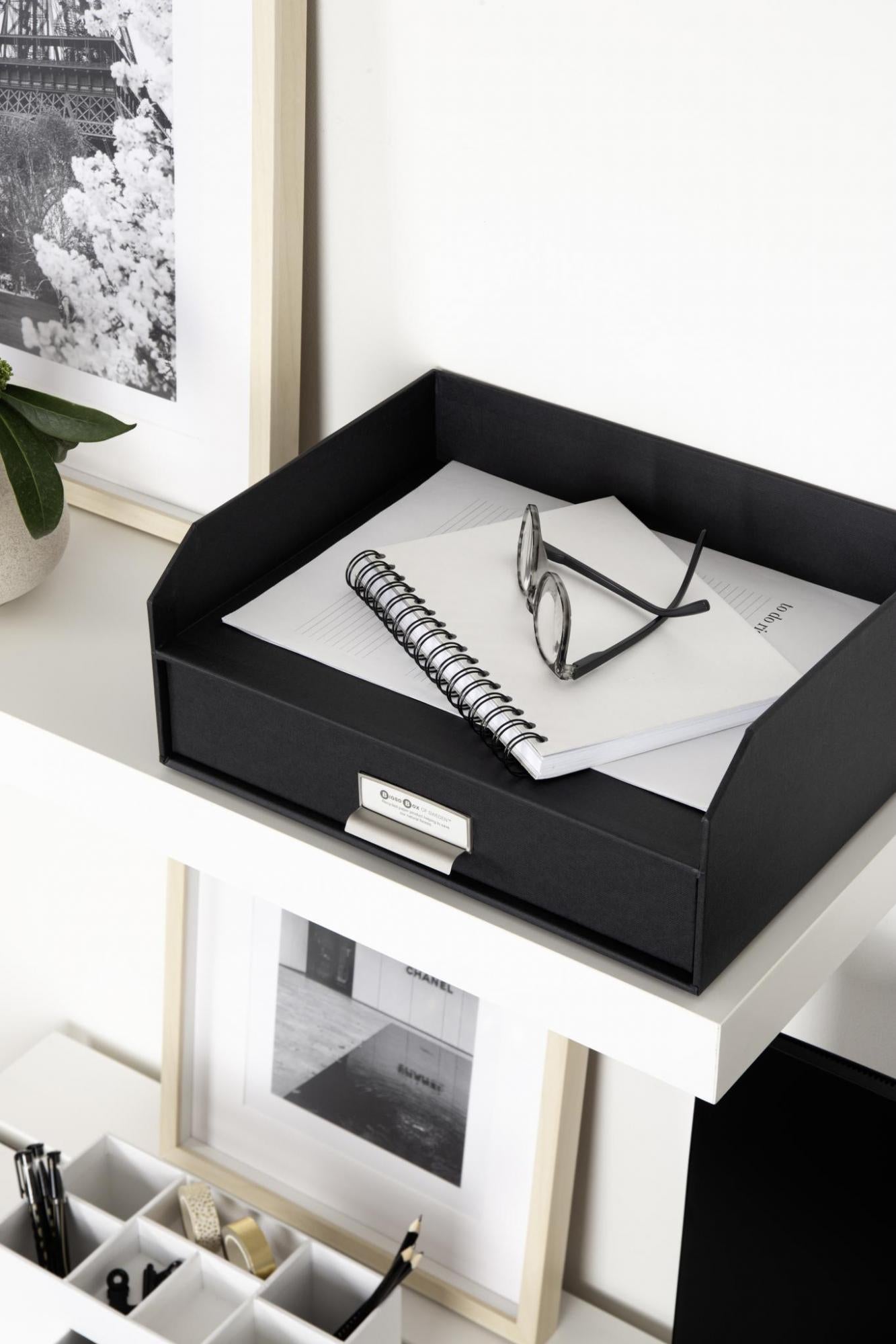 WALTER- Lettertray With Drawer-Dark Grey