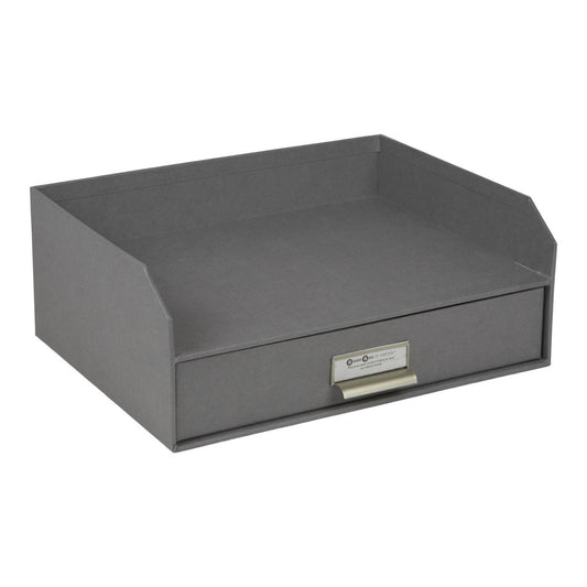 Walter- Letter Tray With Drawer- Grey