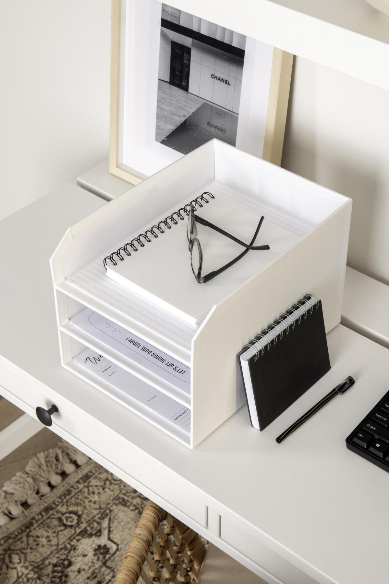 TREY 3-Tier Letter Tray- White