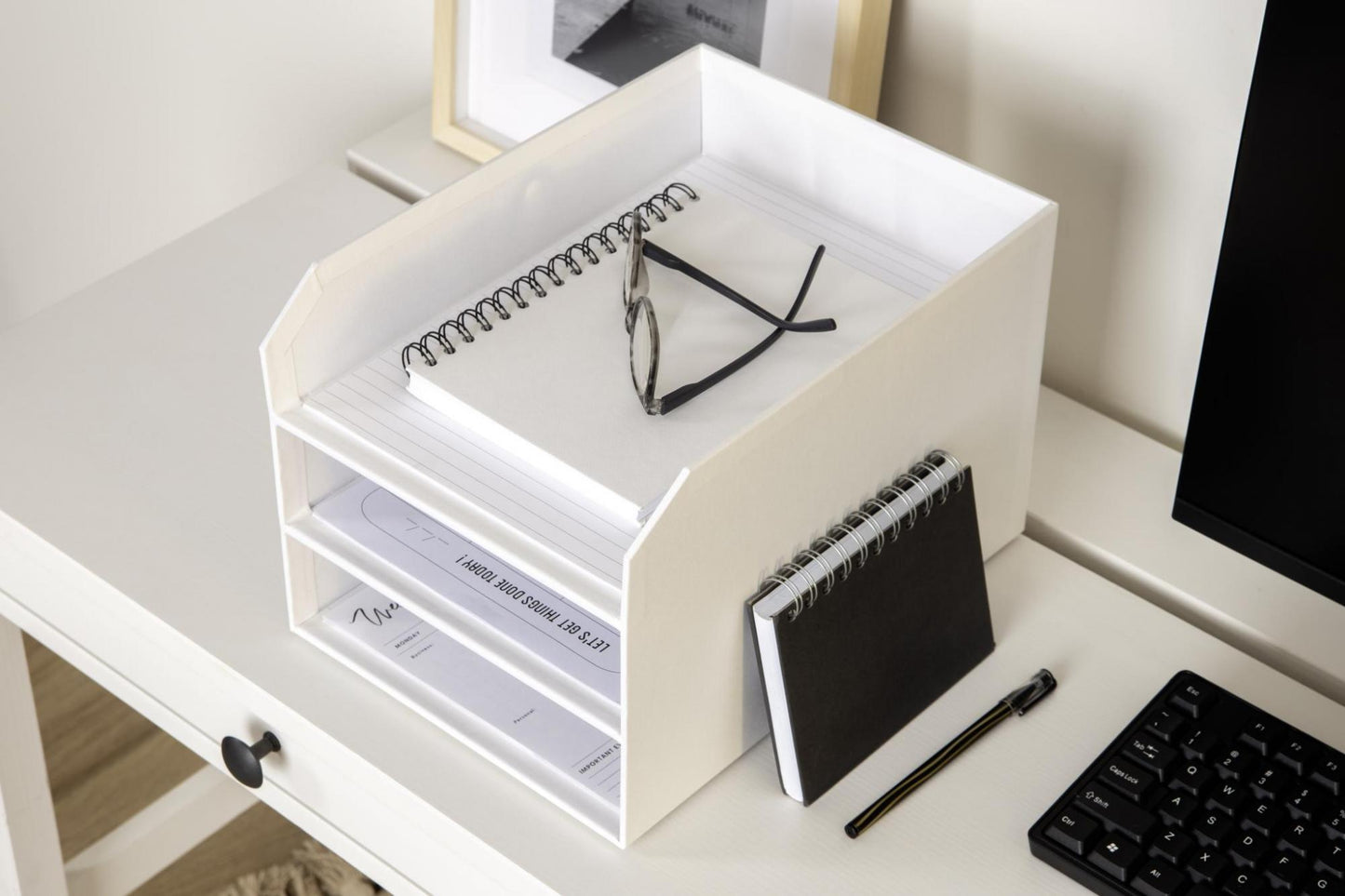 TREY 3-Tier Letter Tray- White